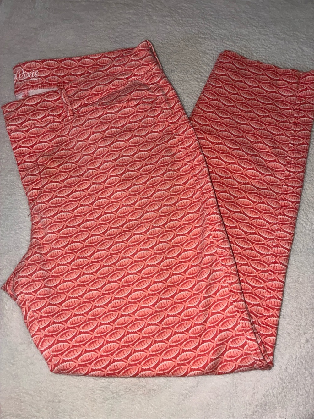 Old Navy Coral Fish Patterned Pixie Jeans